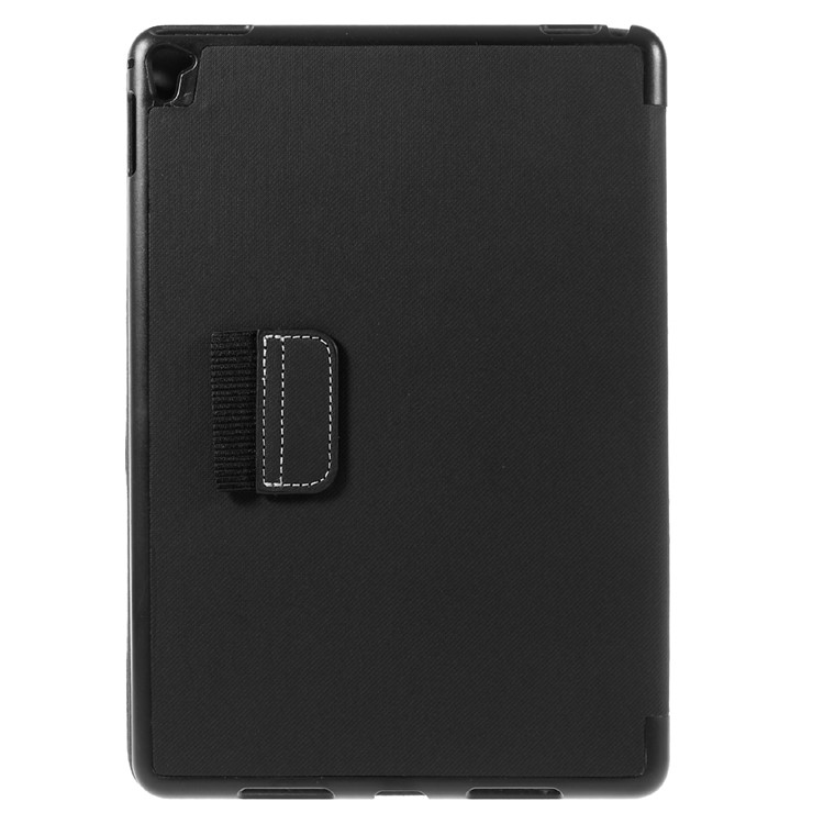 Cloth Skin Folio Stand Leather Case for iPad Pro 9.7 inch - Black-3