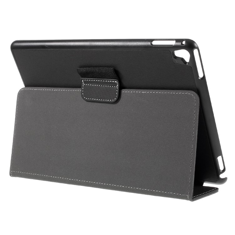Cloth Skin Folio Stand Leather Case for iPad Pro 9.7 inch - Black-5
