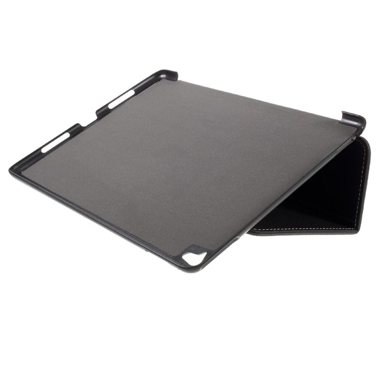 Cloth Skin Folio Stand Leather Case for iPad Pro 9.7 inch - Black-6