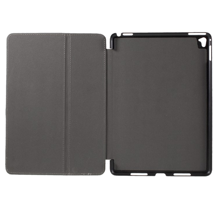 Cloth Skin Folio Stand Leather Case for iPad Pro 9.7 inch - Black-7