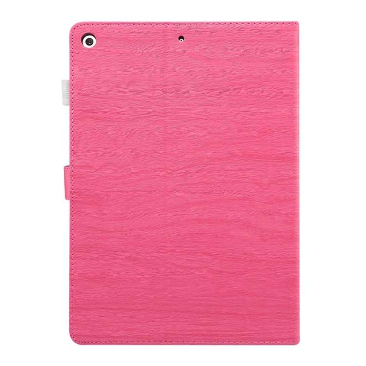 ENKAY for iPad 10.2 (2019) Wood Texture PU Leather Stand Smart Casing Shell - Rose-2