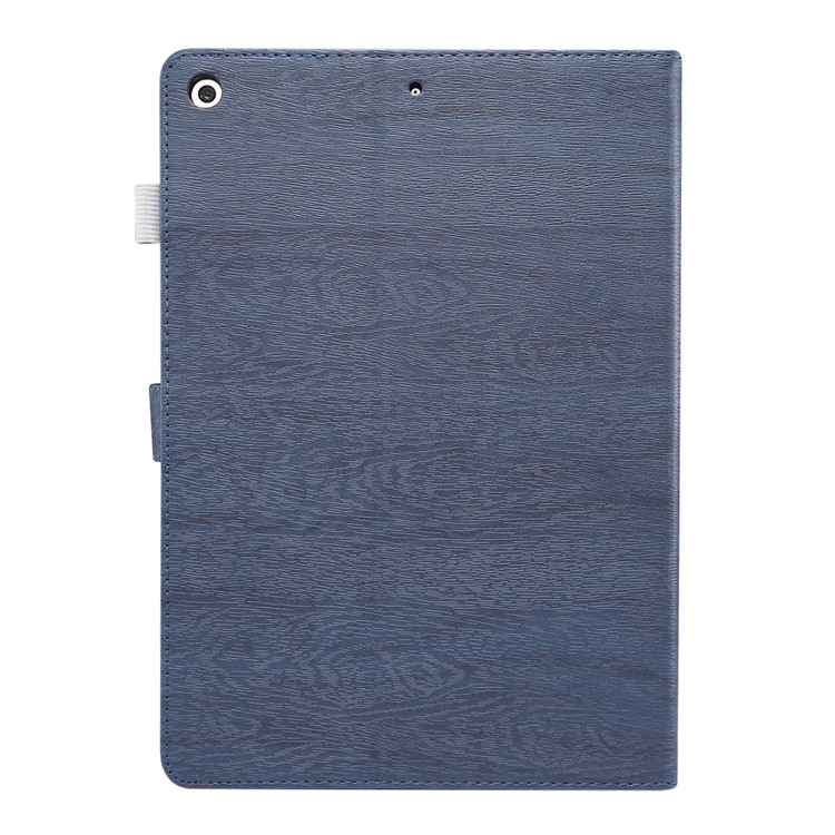 ENKAY for iPad 10.2 (2019) Wood Texture PU Leather Stand Smart Casing Shell - Blue-2