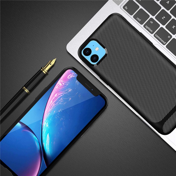 Carbon Fiber Texture Anti-drop TPU Mobile Case for iPhone 11 6.1-inch - Black-10
