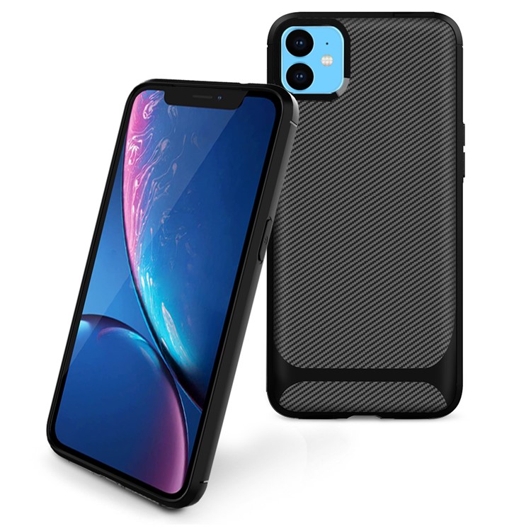 Carbon Fiber Texture Anti-drop TPU Mobile Case for iPhone 11 6.1-inch - Black-6