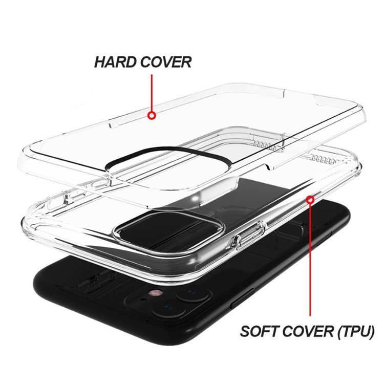 Transparent PC + TPU Combo Phone Protective Cover for iPhone 11 6.1 inch-5