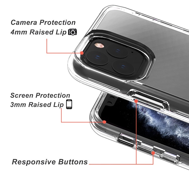 Transparent PC + TPU 2-in-1 Combo Phone Cover for iPhone 11 Pro Max 6.5 inch-2