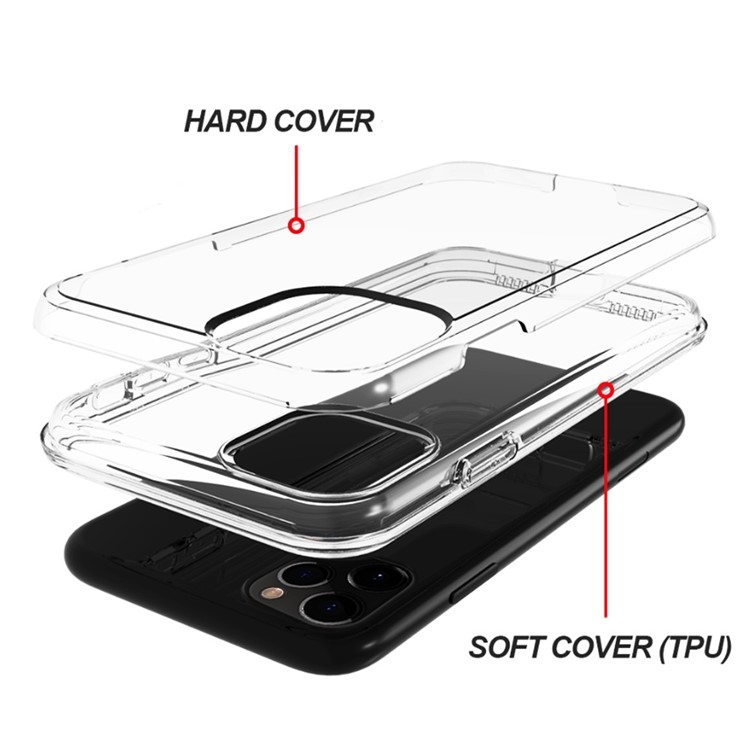 Transparent PC + TPU 2-in-1 Combo Phone Cover for iPhone 11 Pro Max 6.5 inch-5