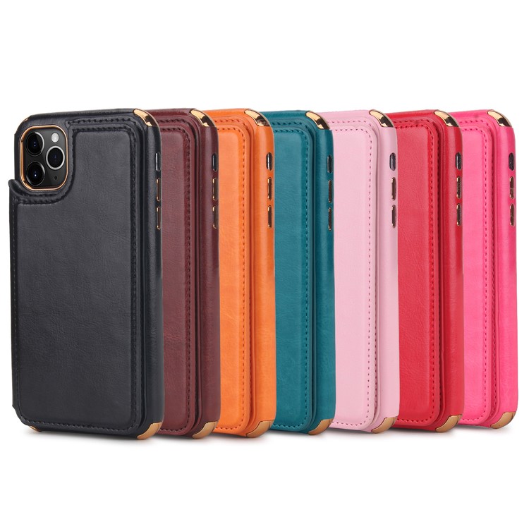 PU Leather Coated PC Back Case with Card Holder for Apple iPhone 11 Pro Max 6.5 inch - Black-10