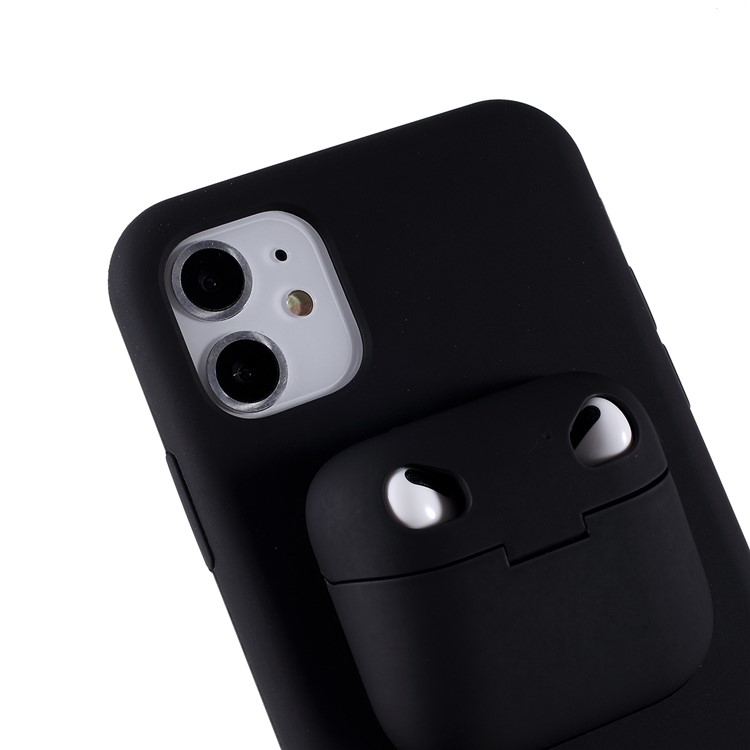 Stoßfest Silikon Handyabdeckung Mit Airpods Fall Für Iphone 11 6,1-Zoll / Airpods Pro - Schwarz-4