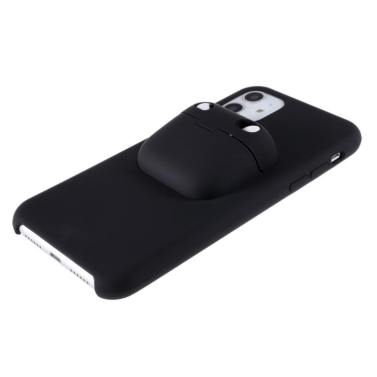 Stoßfest Silikon Handyabdeckung Mit Airpods Fall Für Iphone 11 6,1-Zoll / Airpods Pro - Schwarz-5