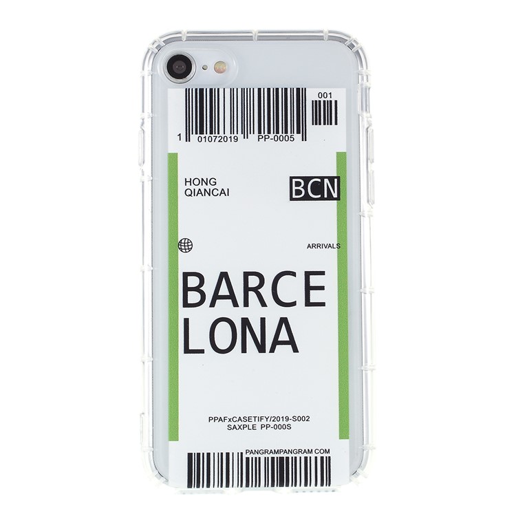 Creative Travel City Boarding Pass Phone TPU Case for iPhone 8/7 4.7 inch- BARCELONA-1