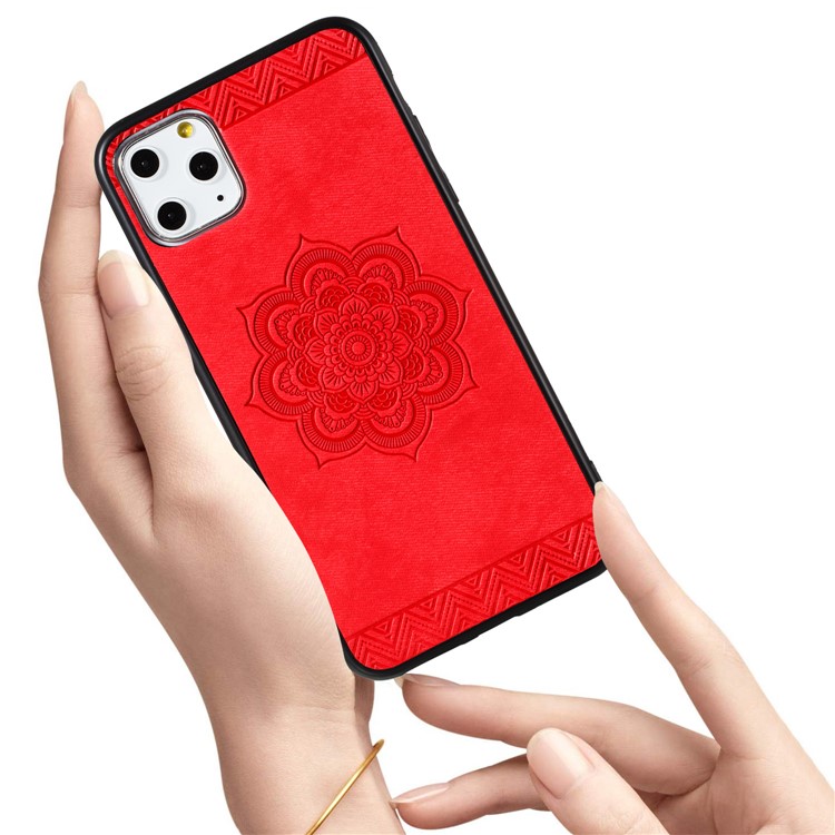 Imprint Mandala Flower PU Leather Coated Case Phone Cover for Apple iPhone 11 Pro 5.8 inch - Red-3