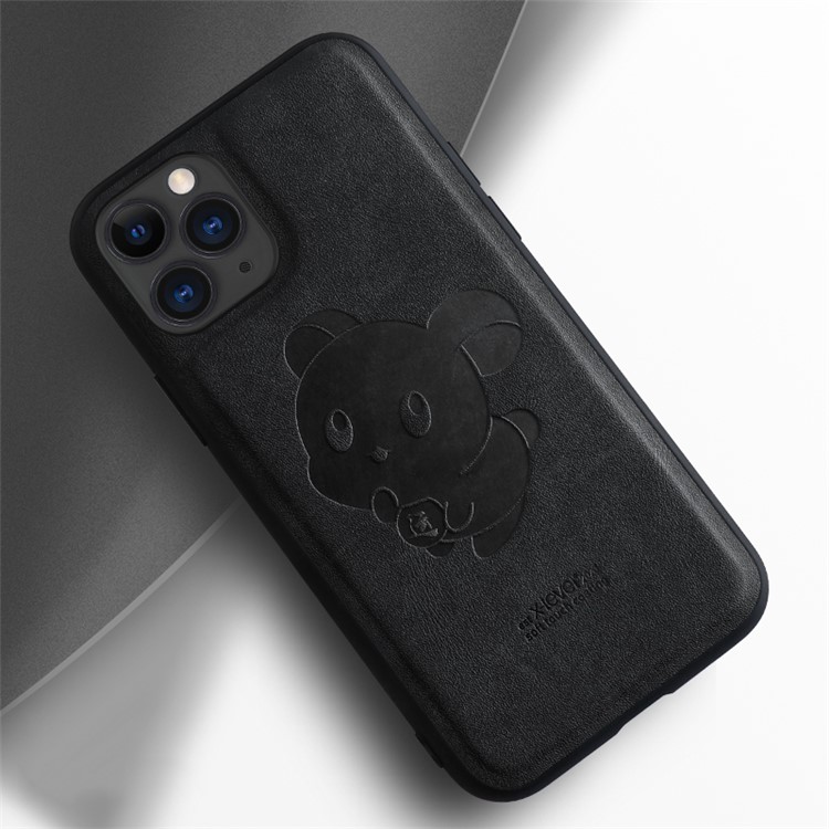 X-LEVEL Fortune Mouse Pattern Leather Coated TPU Phone Case for iPhone 11 Pro Max 6.5 inch - Black