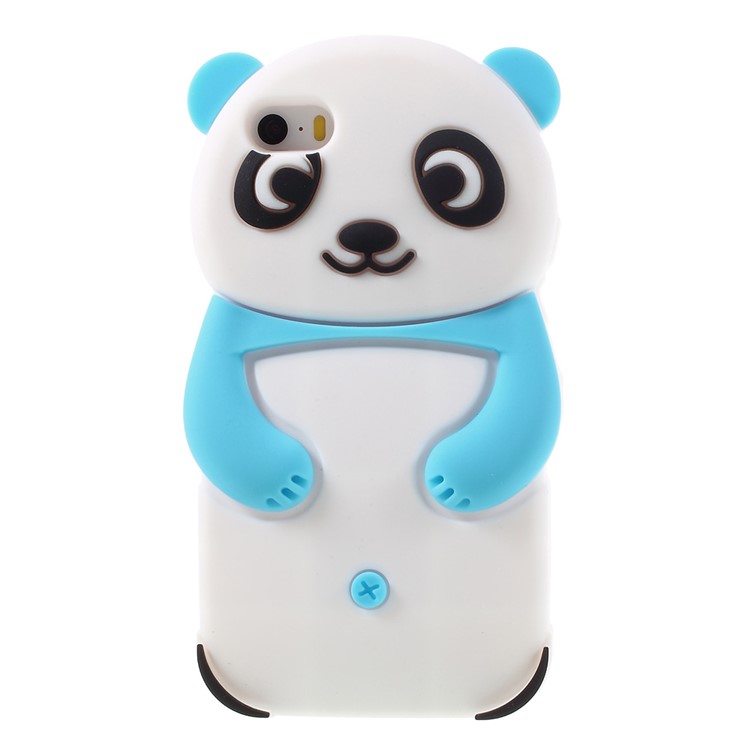 

3D Panda Soft Silicone Cover Case for iPhone SE 5s 5 - Blue