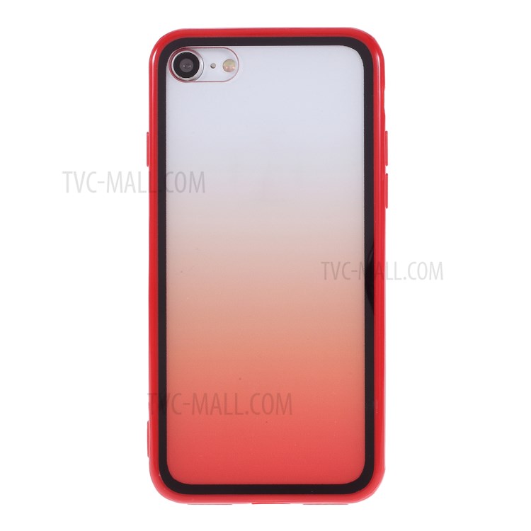 Gradient Color Plastic + TPU Phone Shell for iPhone 8/7/iPhone SE 2 (2020) - Red-1
