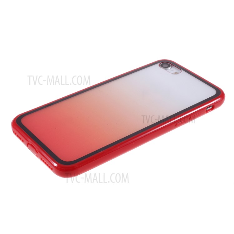 Gradient Color Plastic + TPU Phone Shell for iPhone 8/7/iPhone SE 2 (2020) - Red-4