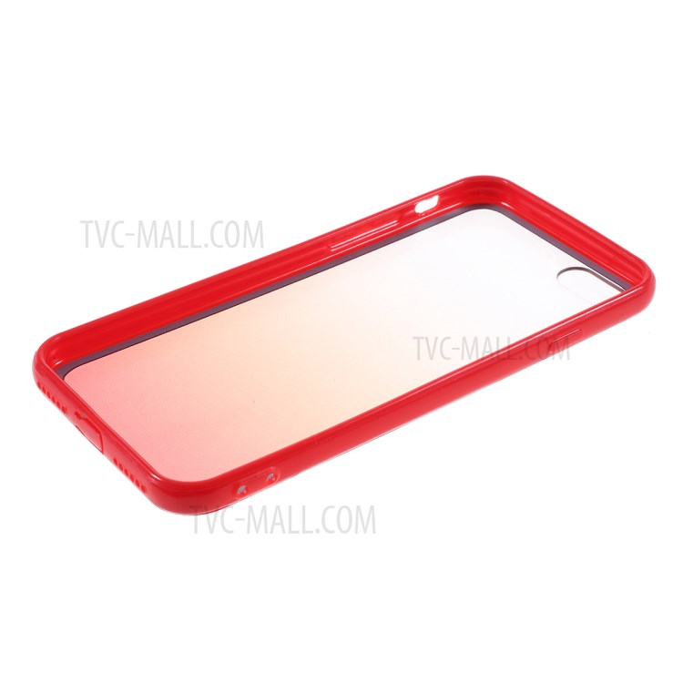 Gradient Color Plastic + TPU Phone Shell for iPhone 8/7/iPhone SE 2 (2020) - Red-5