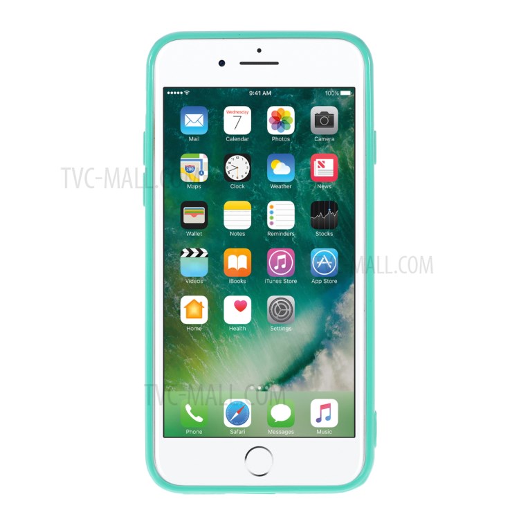 gradient color plastic + tpu shell téléphone pour iphone 8 / 7 / se (2020) / se (2022) 4,7 pouces - vert-3