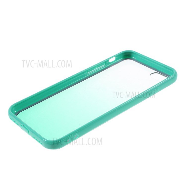 gradient color plastic + tpu shell téléphone pour iphone 8 / 7 / se (2020) / se (2022) 4,7 pouces - vert-5