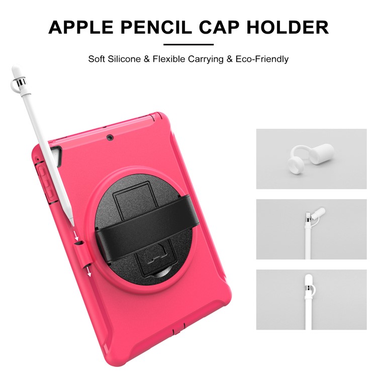 360° Swivel Kickstand PC + TPU Tablet Case with Pen Slot and Hand Strap for iPad Air (2013)/Air 2/9.7-inch (2017)/(2018)/iPad Pro 9.7-inch(2016) - Rose-10