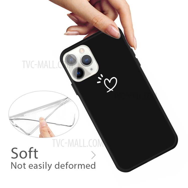 Love Heart Pattern Printing Matte TPU Back Case for iPhone 11 Pro Max 6.5 inch - Black-3