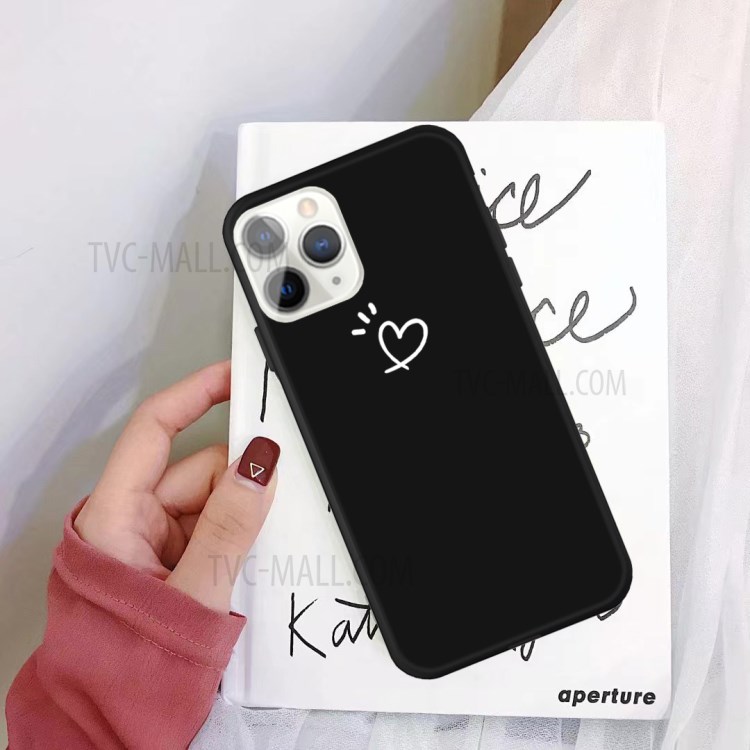 Love Heart Pattern Printing Matte TPU Back Case for iPhone 11 Pro Max 6.5 inch - Black-5
