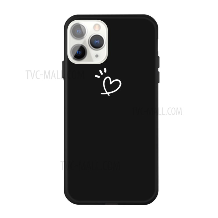 Love Heart Pattern Printing Matte TPU Back Shell for iPhone 11 Pro 5.8 inch - Black-1
