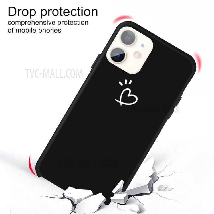Love Heart Pattern Printing Matte TPU Back Shell for iPhone 11 6.1 inch - Black-2