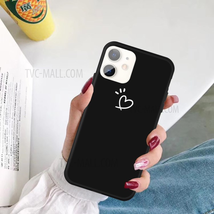 Love Heart Pattern Printing Matte TPU Back Shell for iPhone 11 6.1 inch - Black-4