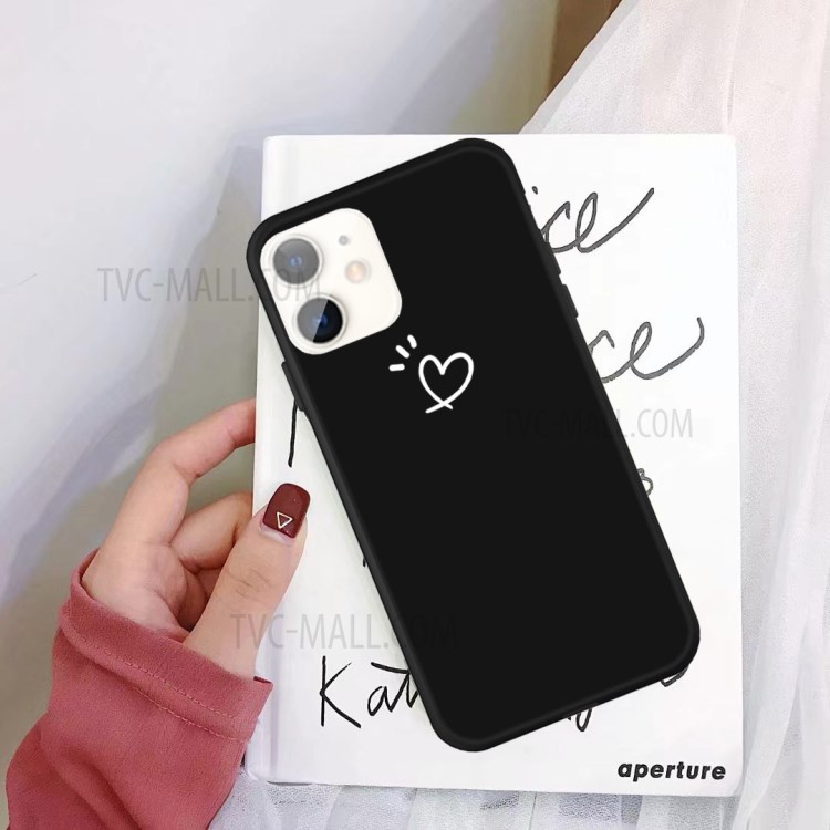 Love Heart Pattern Printing Matte TPU Back Shell for iPhone 11 6.1 inch - Black-5
