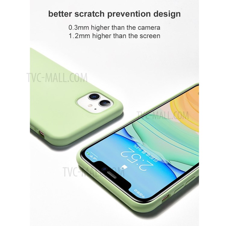 DIVI Anti-Drop Slim Liquid Silicone Phone Shell for iPhone 11 6.1 inch - Light Green-3