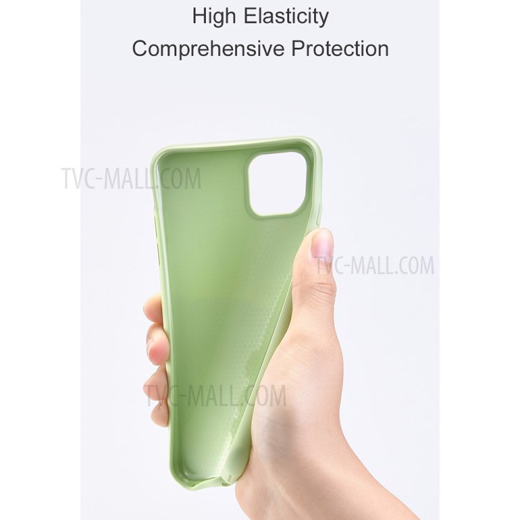 DIVI Anti-Drop Slim Liquid Silicone Phone Shell for iPhone 11 6.1 inch - Light Green-4