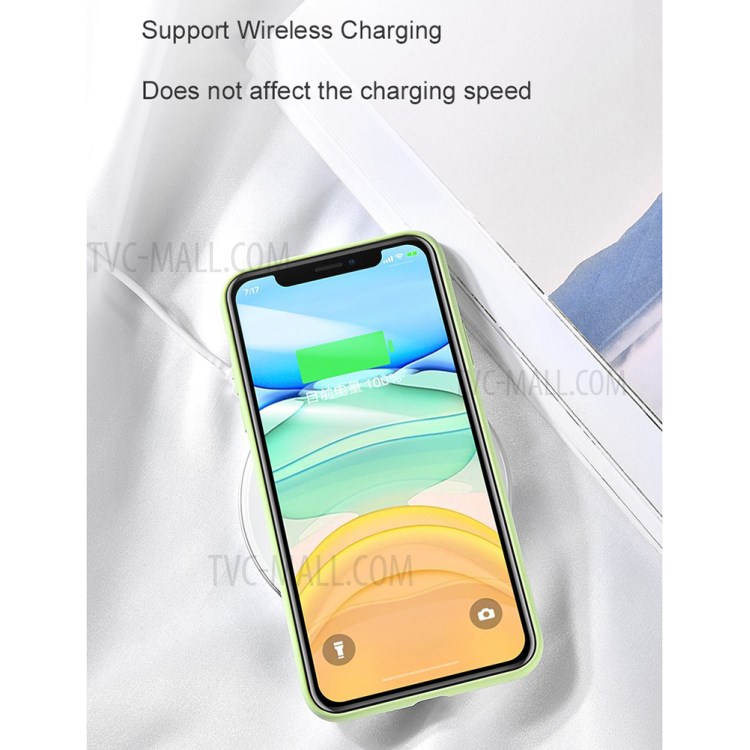 DIVI Anti-Drop Slim Liquid Silicone Phone Shell for iPhone 11 6.1 inch - Light Green-5