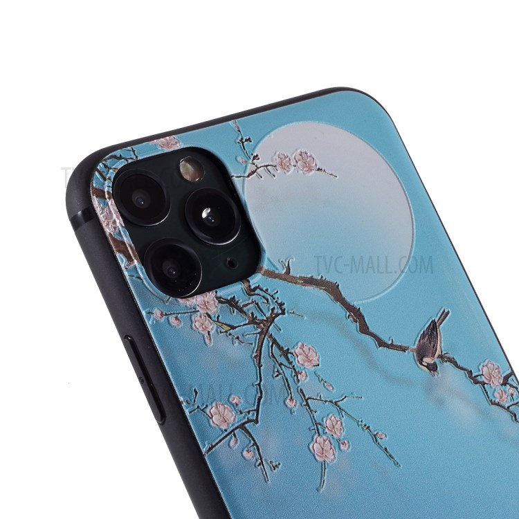 Pattern Printing Embossment Soft TPU Phone Case for Apple iPhone 11 Pro 5.8 inch - Bird-4