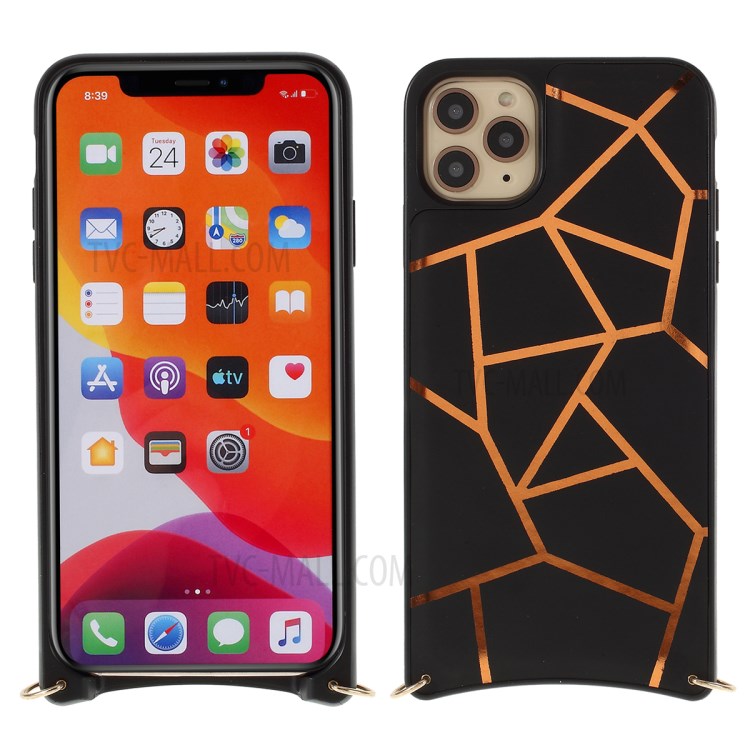 MUTURAL Drop-proof PC + TPU Cover with Shoulder Strap for iPhone 11 Pro Max 6.5 inch - Black-1