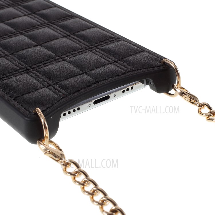 MUTURAL Square Surface PU Leather + PC + TPU Case with Metal Strap for iPhone 11 Pro 5.8 inch - Black-5