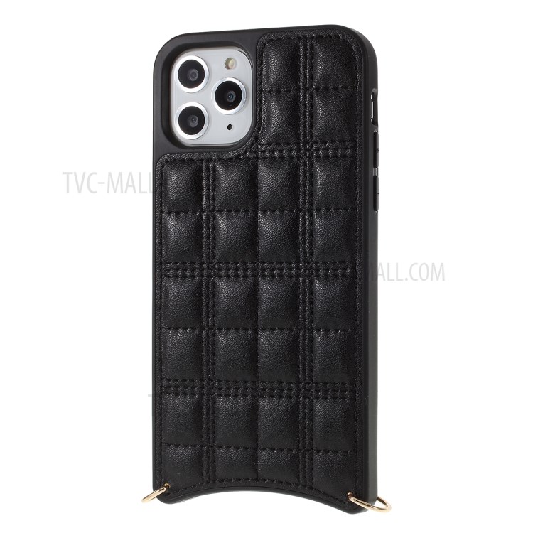 MUTURAL Square Surface PU Leather + PC + TPU Cover with Metal Strap for iPhone XS Max 6.5 inch - Black-2