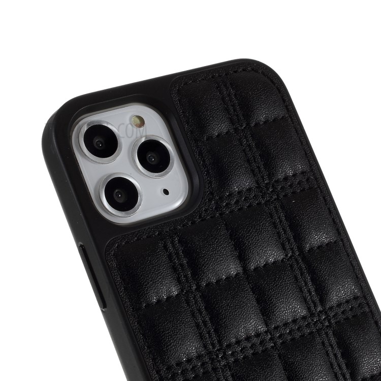 MUTURAL Square Surface PU Leather + PC + TPU Cover with Metal Strap for iPhone XS Max 6.5 inch - Black-4