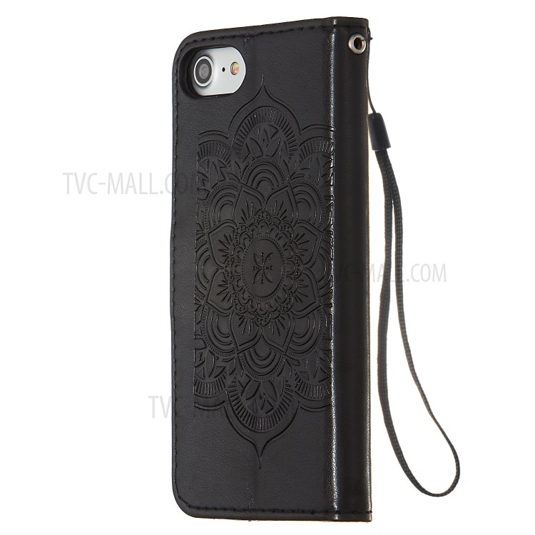 Imprinted Dream Catcher PU Leather Wallet Phone Case with Stand Shell for iPhone 8/7/6s/6 4.7-inch - Black-3