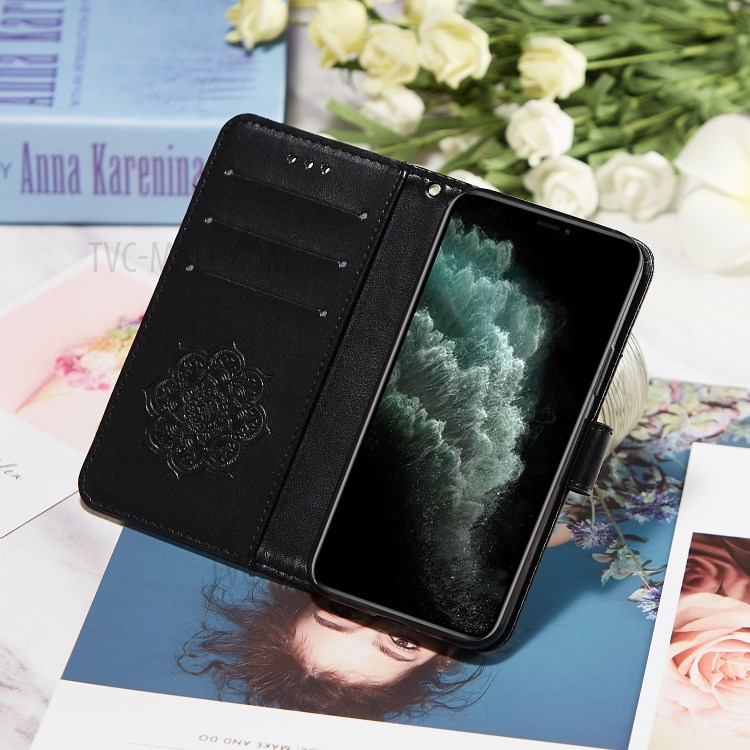 Imprinted Dream Catcher Flower Magnetic Leather Stand Case for iPhone 11 Pro 5.8 inch - Black-13