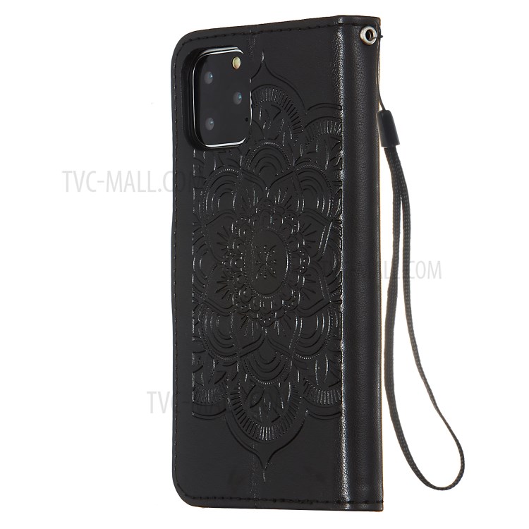 Imprinted Dream Catcher Flower Magnetic Leather Stand Case for iPhone 11 Pro 5.8 inch - Black-4