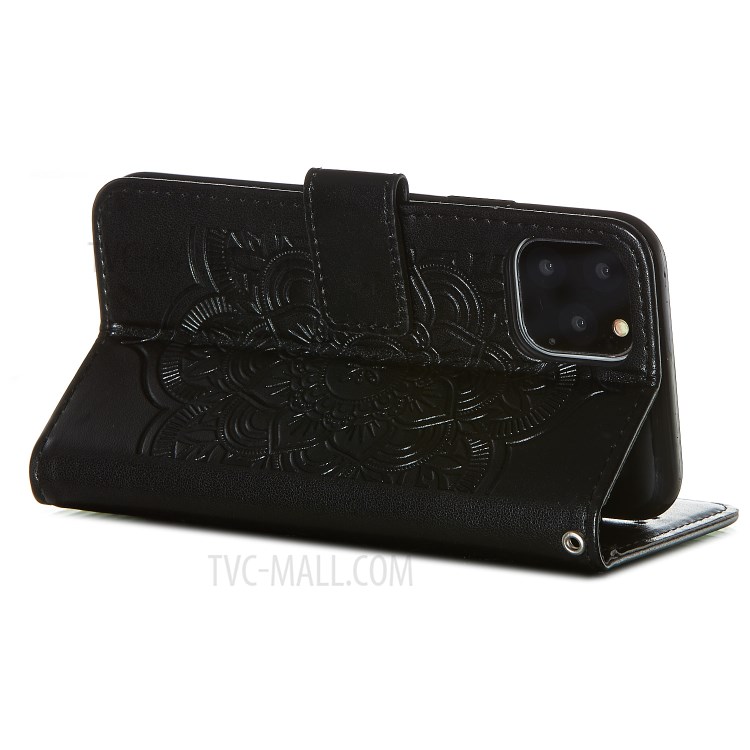 Imprinted Dream Catcher Flower Magnetic Leather Stand Case for iPhone 11 Pro 5.8 inch - Black-5