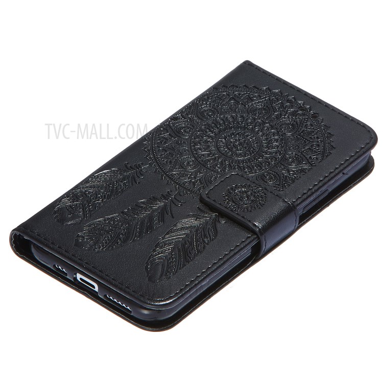 Imprinted Dream Catcher Flower Magnetic Leather Stand Case for iPhone 11 Pro 5.8 inch - Black-8