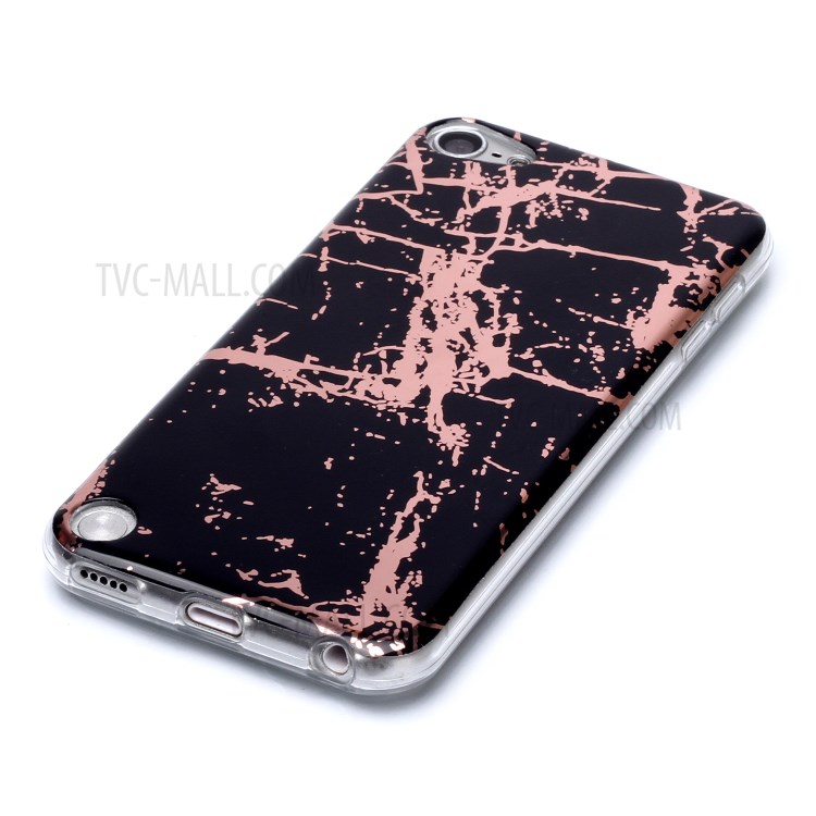 Marble Pattern Electroplating IMD TPU Back Case for iPod Touch 5 - Black-3