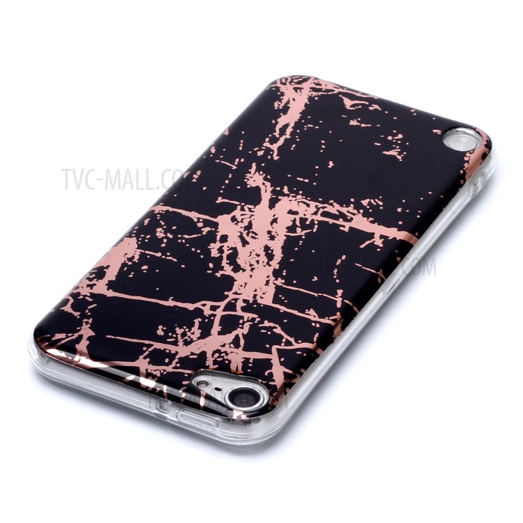 Marble Pattern Electroplating IMD TPU Back Case for iPod Touch 5 - Black-4