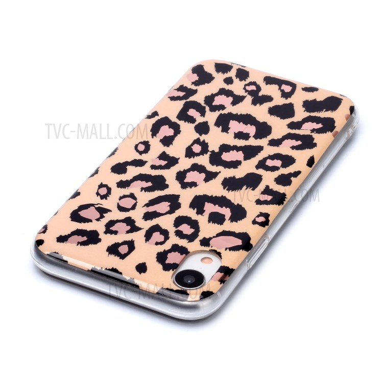 Marble Pattern Rose Gold Electroplating IMD TPU Case for iPhone XR 6.1 inch - Leopard Texture-4