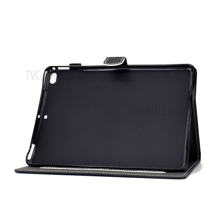 Imprint Elephant Card Slots Leather Stand Tablet Case for iPad 9.7-inch (2018)/(2017)/Air (2013)/Air 2 - Black-6