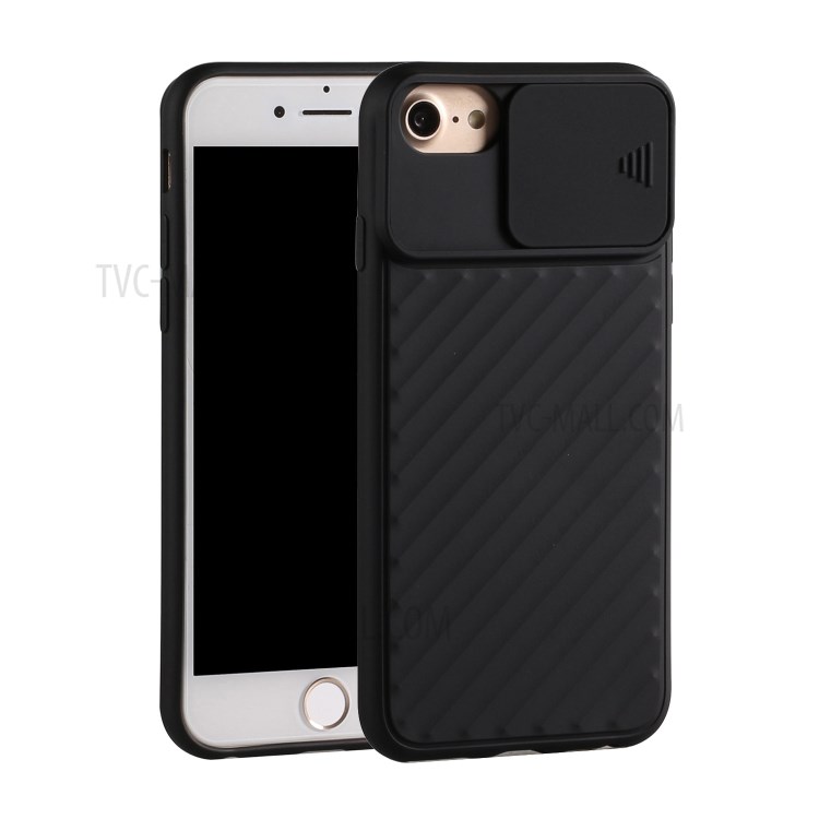 Soft TPU Phone Case with Removable Lens Protective Shield for iPhone 8/7/6/6S 4.7-inch - Black-1