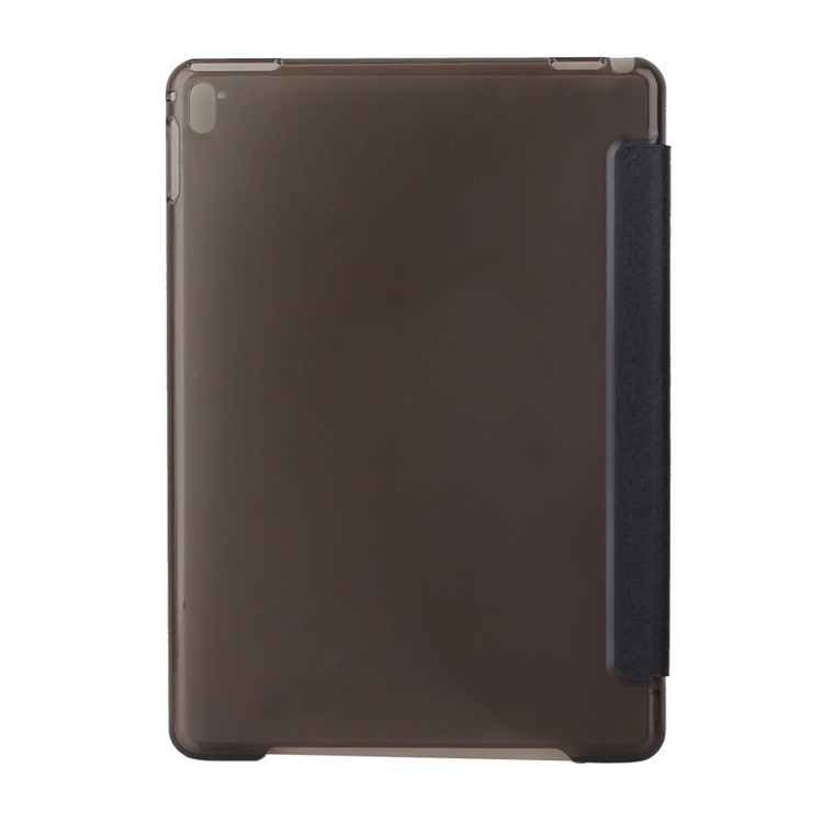 Silk Texture Tri-fold Stand Smart Leather Case for iPad Pro 9.7 inch - Black-2
