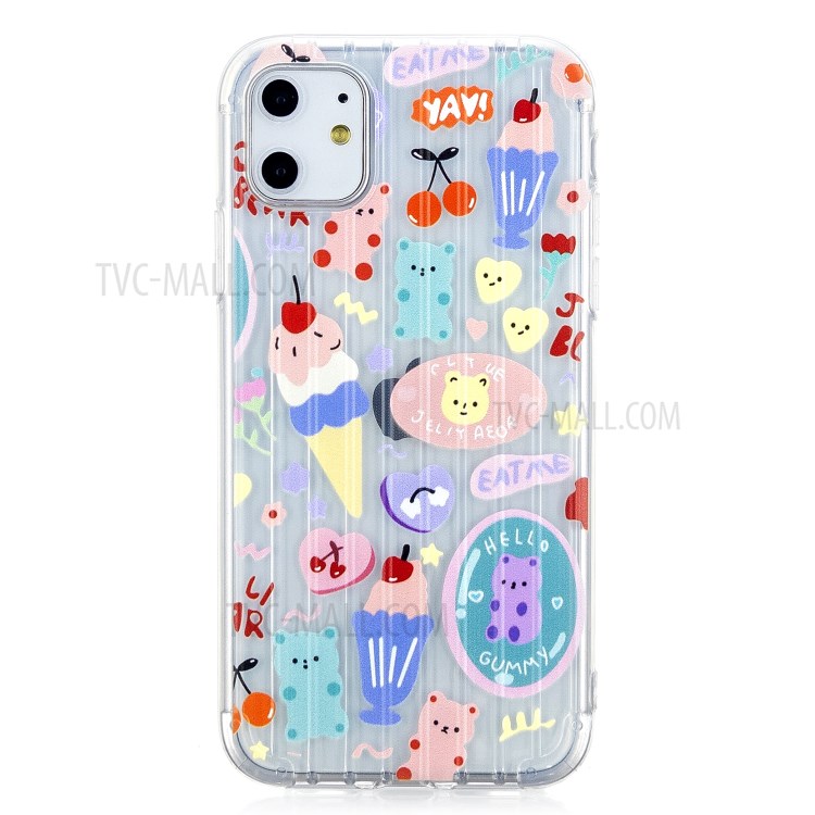 Pattern Printing Suitcase Shape TPU Phone Case for iPhone 11 6.1 inch - Ice Cream-1